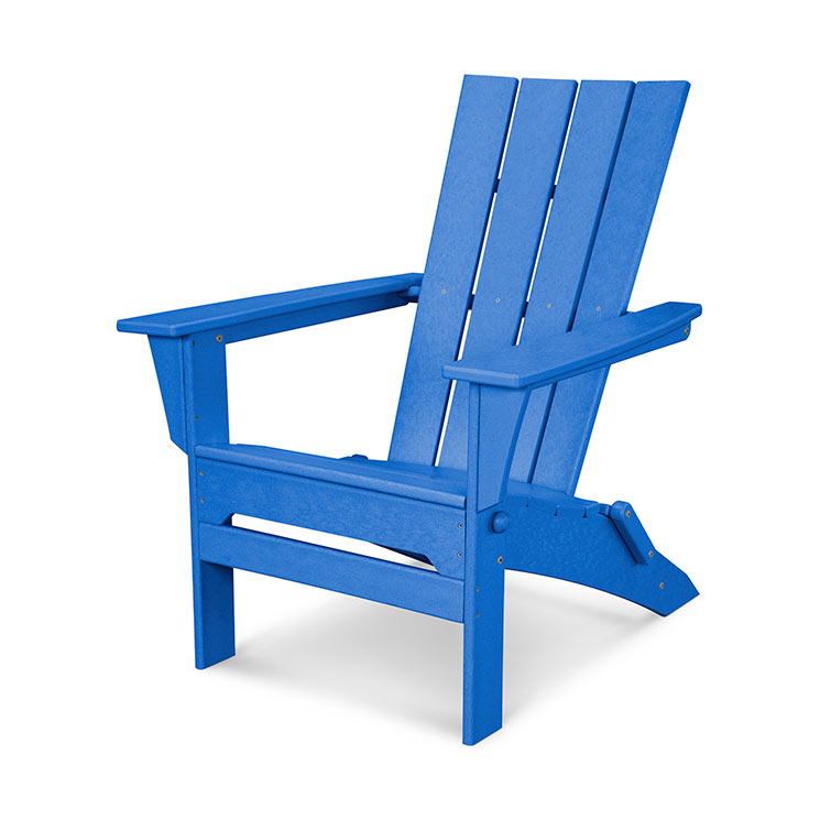 POLYWOOD Quattro Folding Adirondack Chair in Pacific Blue