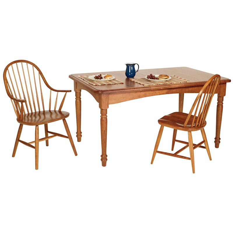 Rectangular Turned Leg Dining Table