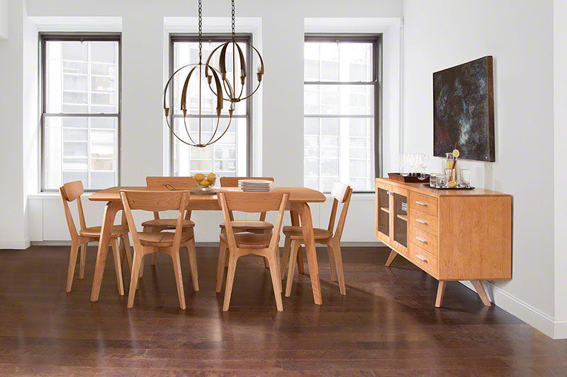 Our Danish Modern Brighton Dining Set shown in Natural Cherry wood