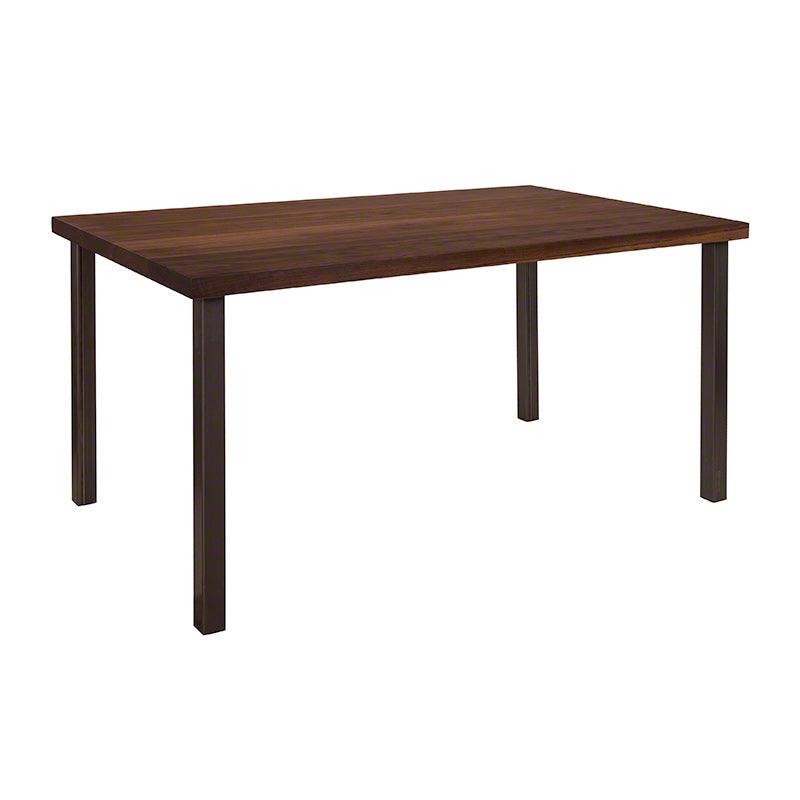 Modern Industrial Dining Table shown in natural walnut