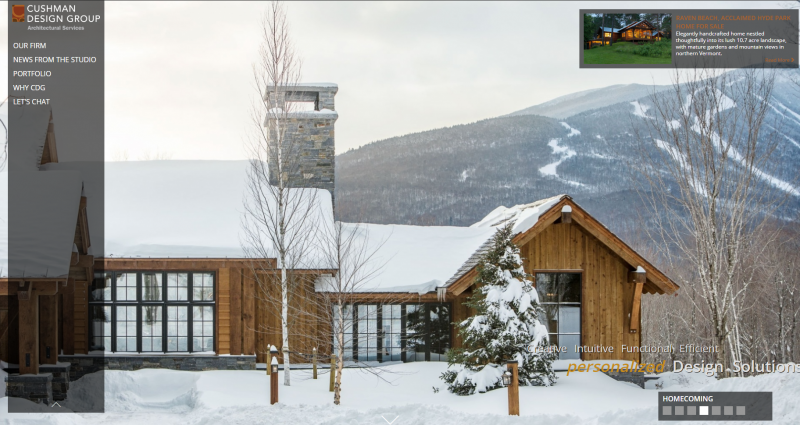 Mountain ski lodge designed by Cushman Architects in Stowe, VT