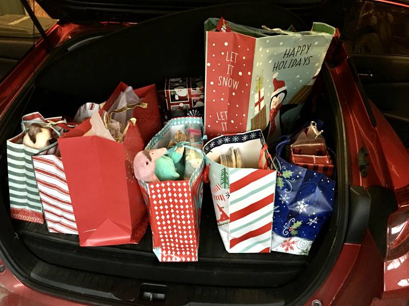 Christmas & Holiday Gifts in the Back of my Prius