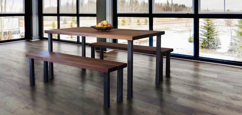 Modern Industrial Table | Walnut Wood | Vermont Woods Studios