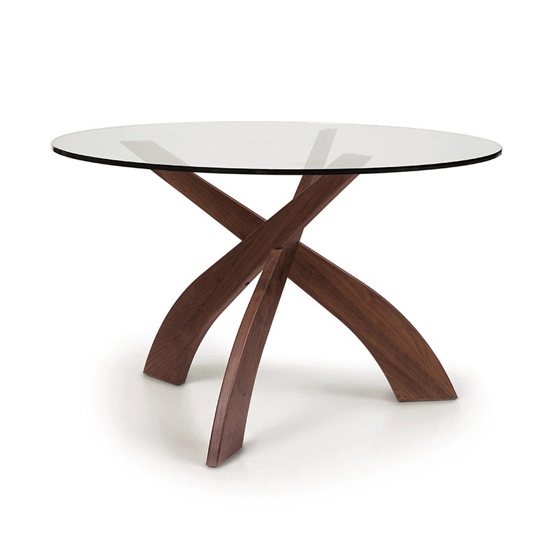 Entwine Walnut Dining Table with Glass Top by Copeland Furniture