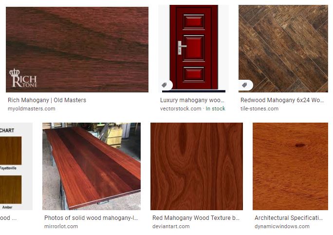 Google Images search results for mahogany wood showing color & grain