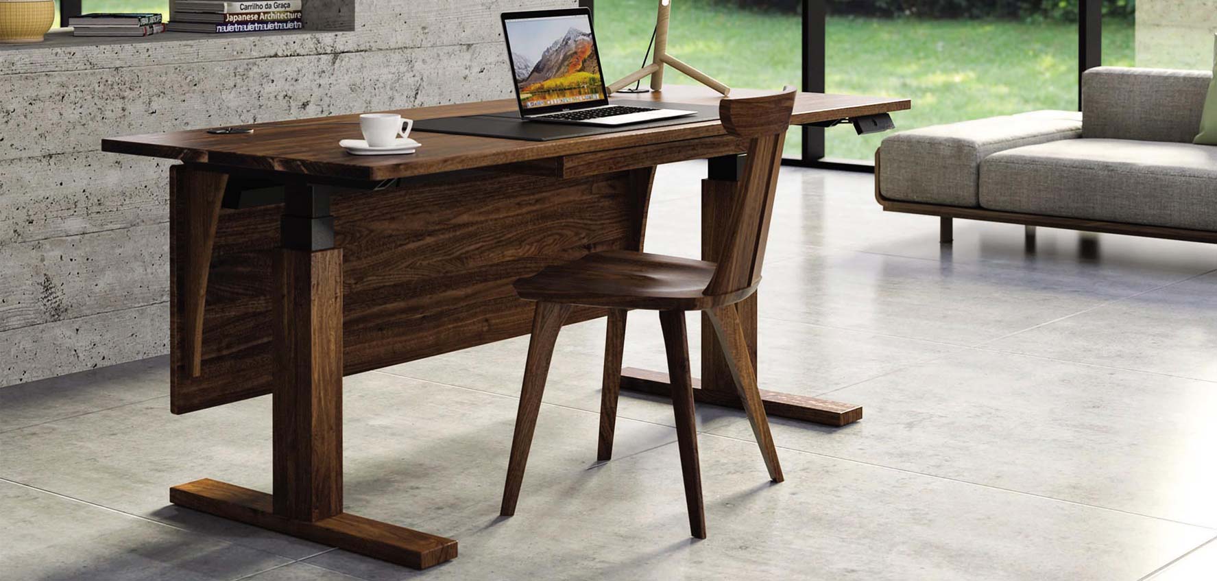 Invigo Standing Desk in Walnut