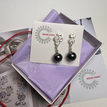 Load image into Gallery viewer, Silver and Hematite Bead Studs
