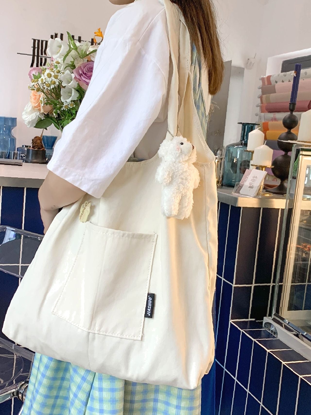 Large Capacity Shopper Bag with Bag Charm - Women Tote Bags#N# – OrcaJump