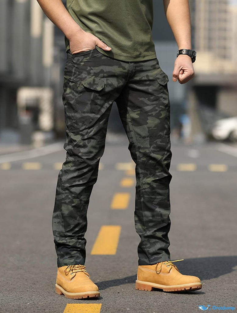 OrcaJump - Mens Camouflage Tactical Cargo Pants for Outdoor Sports, Fi