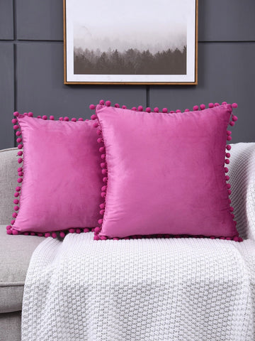 Solid Pom Pom Cushion Cover without Filler 1pc - Home Decor