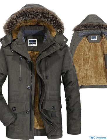 OrcaJump - Mens Winter Parka Jacket with Fleece Lining, Windproof, Sol