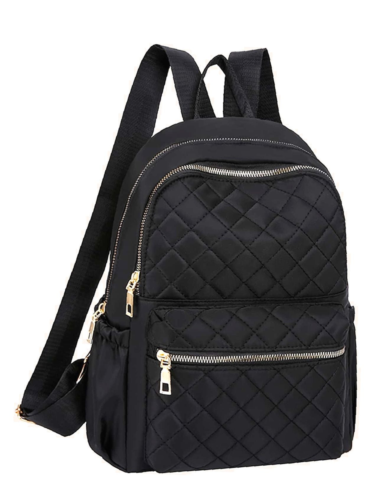 OrcaJump-Pocket Front Quilted Backpack - Women Backpacks