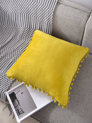 Pom Pom Solid Cushion Cover without Filler 1pc - Home Decor