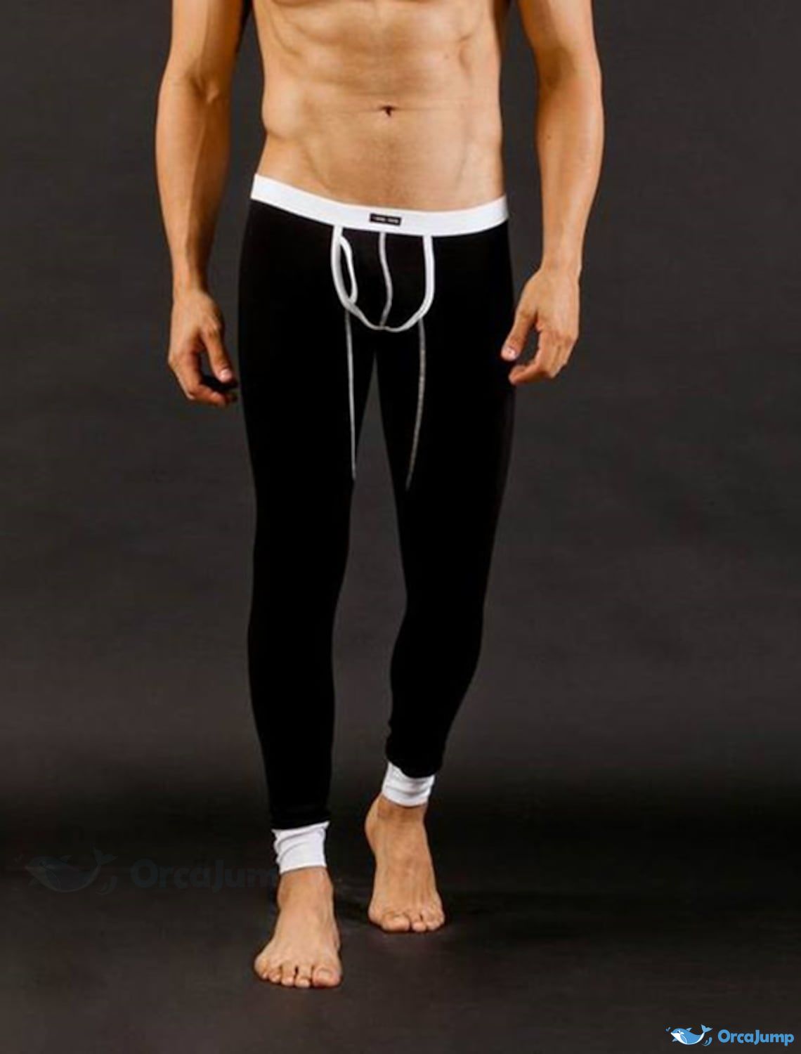 OrcaJump - Mens Sexy Low Waist Modal/Spandex Long Johns Thermal Underw