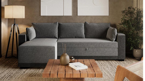 SOFÁ CAMA 3 PLAZAS CON CHAISE LONGUE REVERSIBLE - Leah Sofa de BUDWING