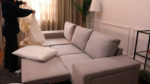 SOFÁ CAMA 4 PLAZAS CON CHAISE LONGUE - Sofá Juan de BUDWING