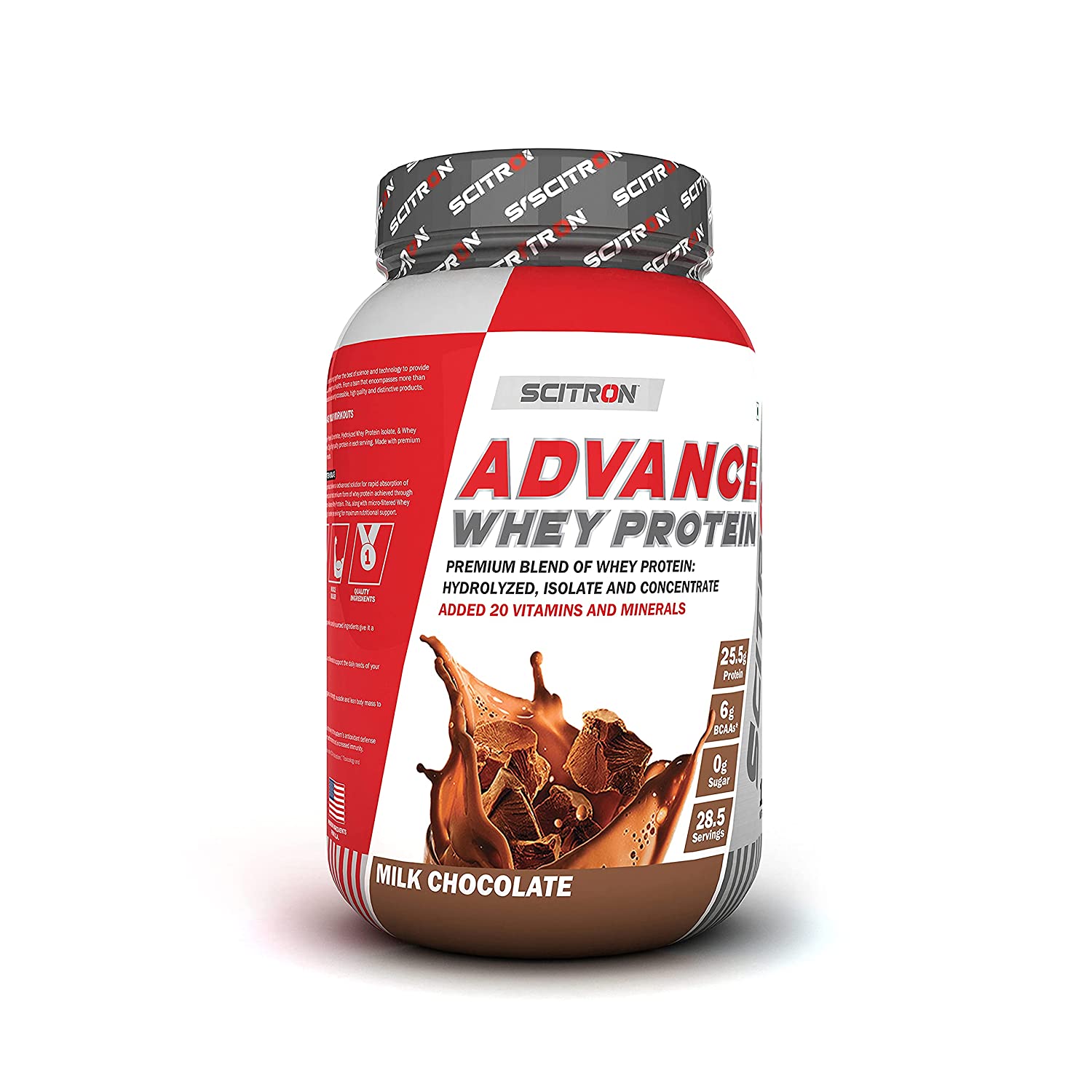 Scitron Advance Whey Protein 1kg Milk Chocolate Body Building India 2937