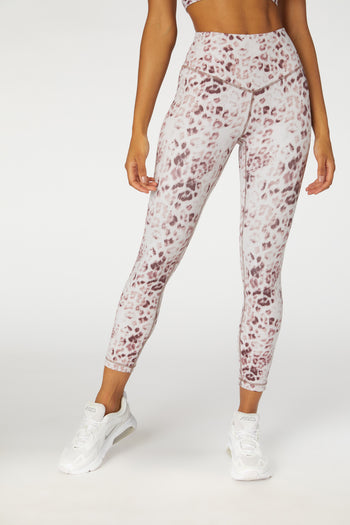 L'urv Allure Leopard 7/8 Legging in Dusty Rose