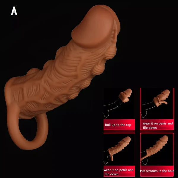 Knotted Cock Sleeve Realistic Design Premium Silicone