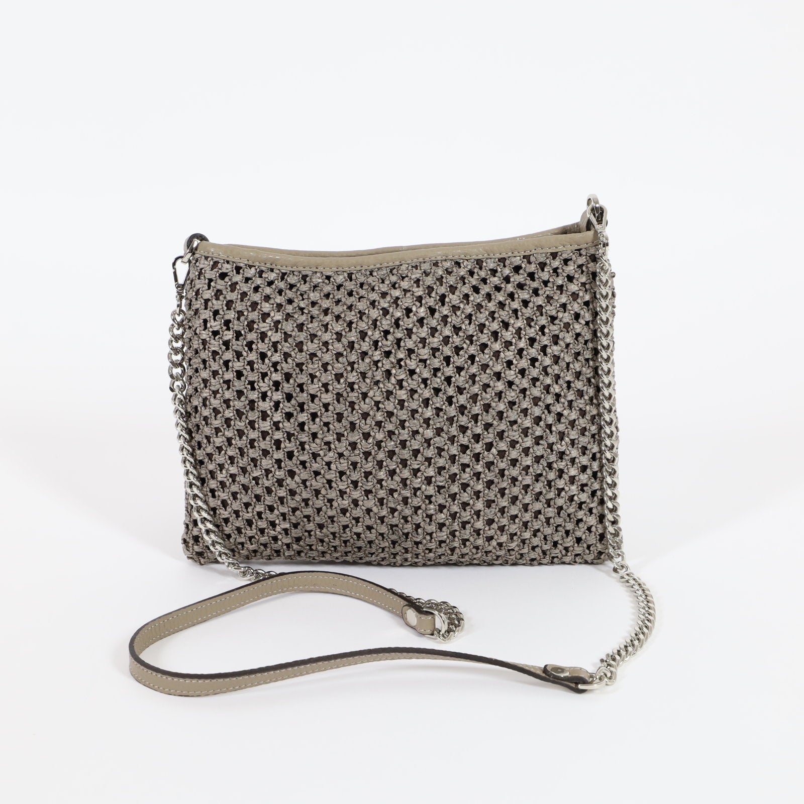 ALMA TONUTTI, Bags, Alma Tonutti White And Silver Cloth Woven Handbag