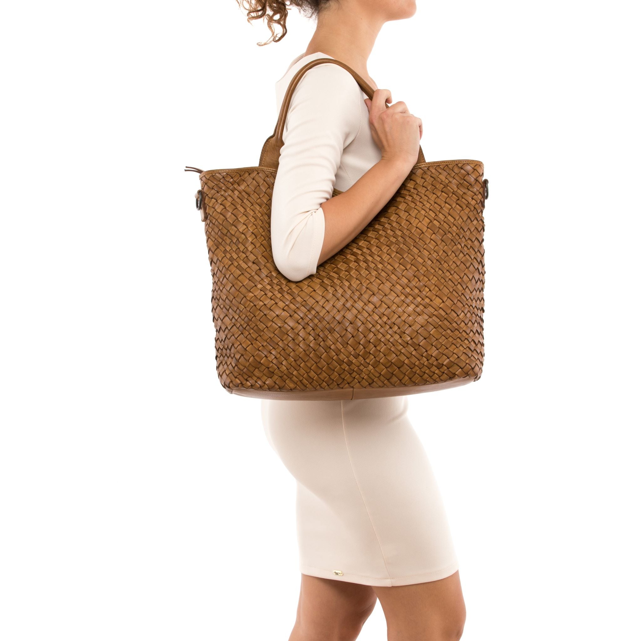 The Medium Transport Tote: Woven Leather Edition