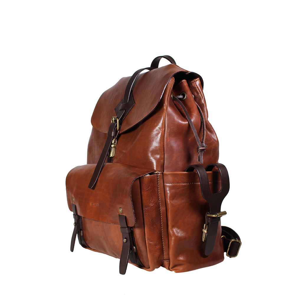 54023 Havana - Vegetable-Tanned Leather Backpack | MIRTA