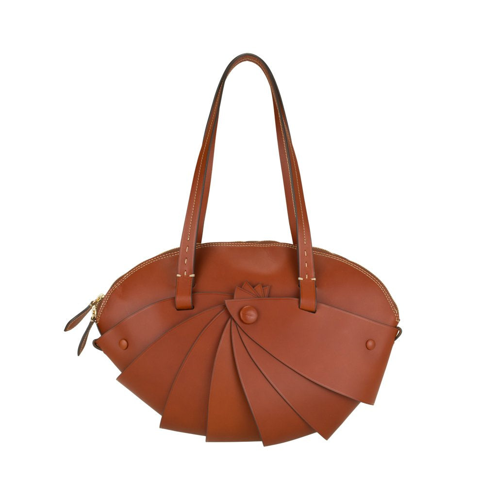 Mirta - Nora Vegetable-Tanned Vachetta Leather Brown Top Leather Bag