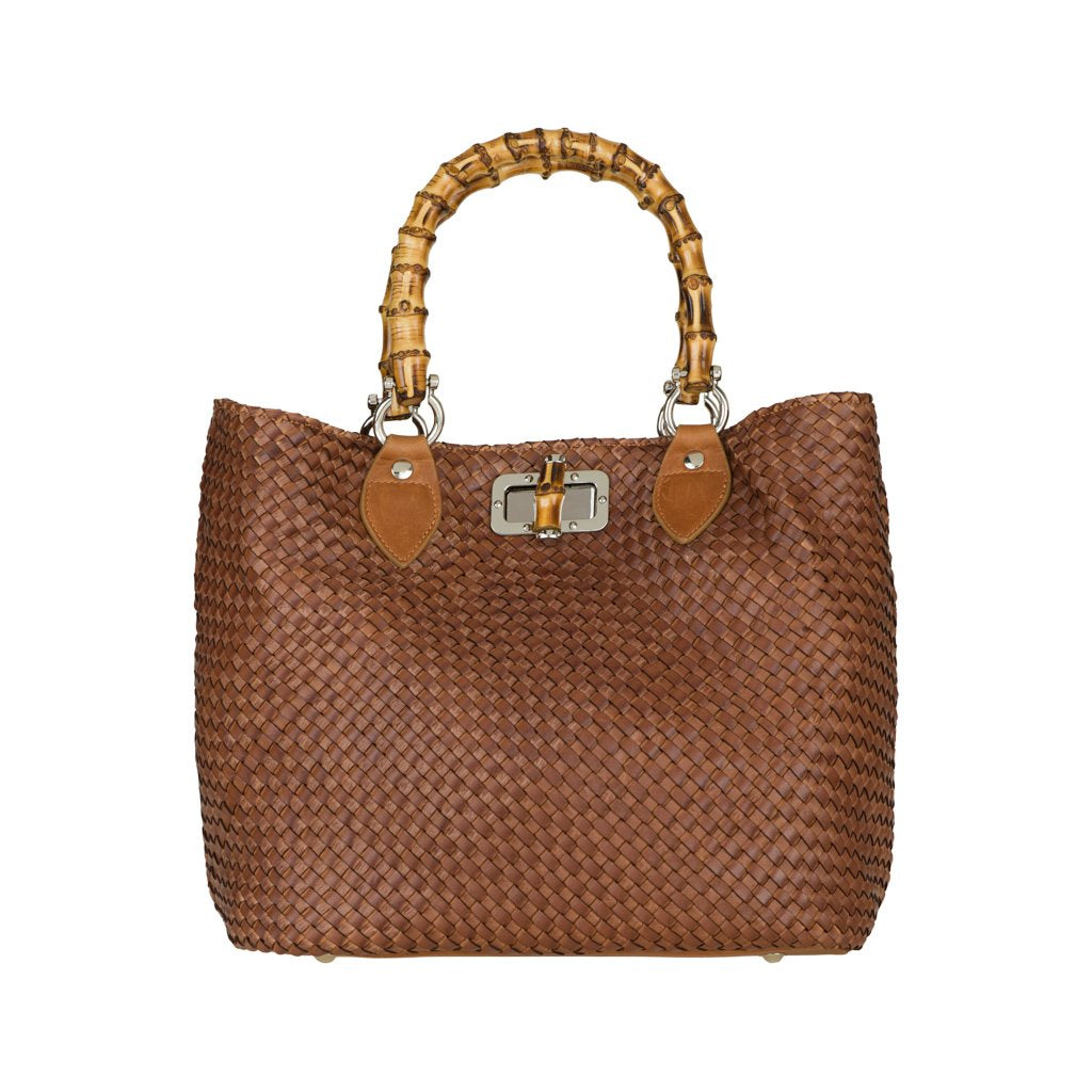 Leather Woven Tote