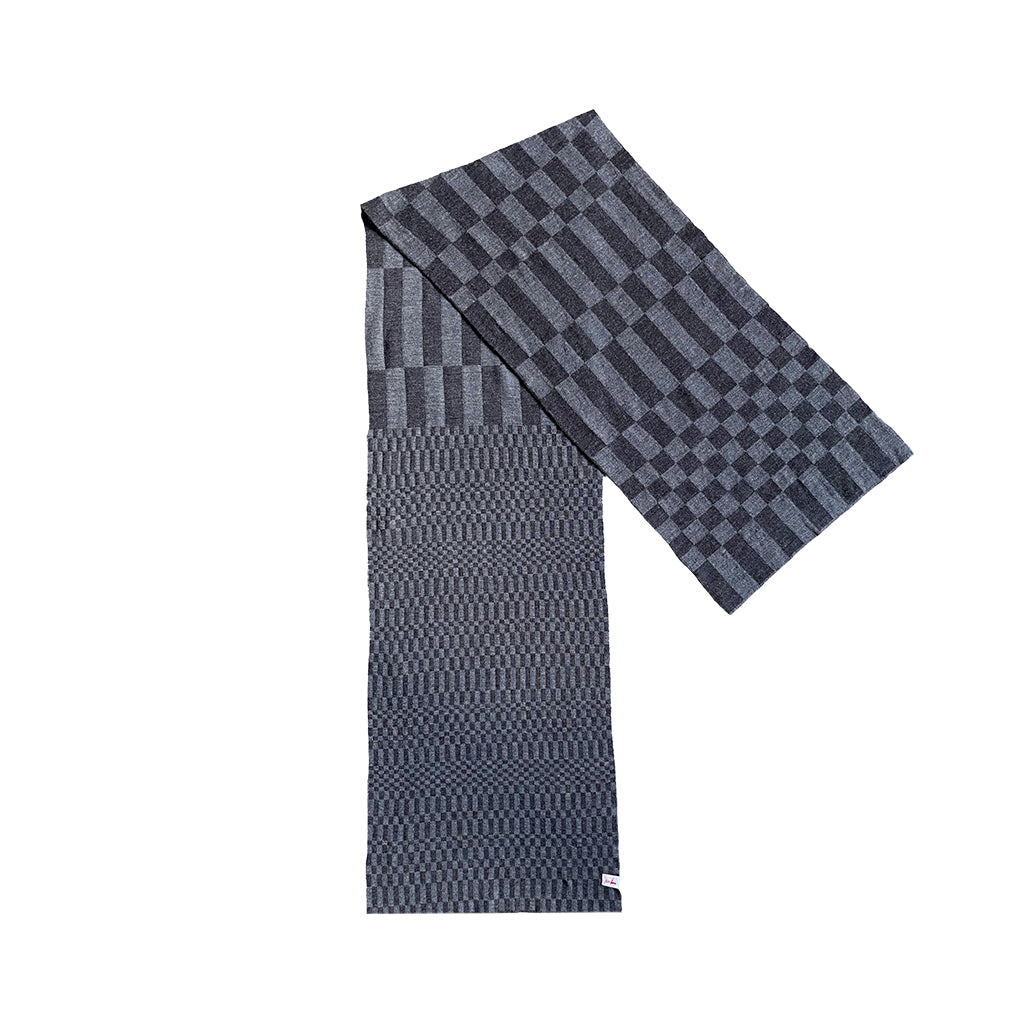 Brzz Sciarpa Grey and Dark Grey - Merino Wool Scarf