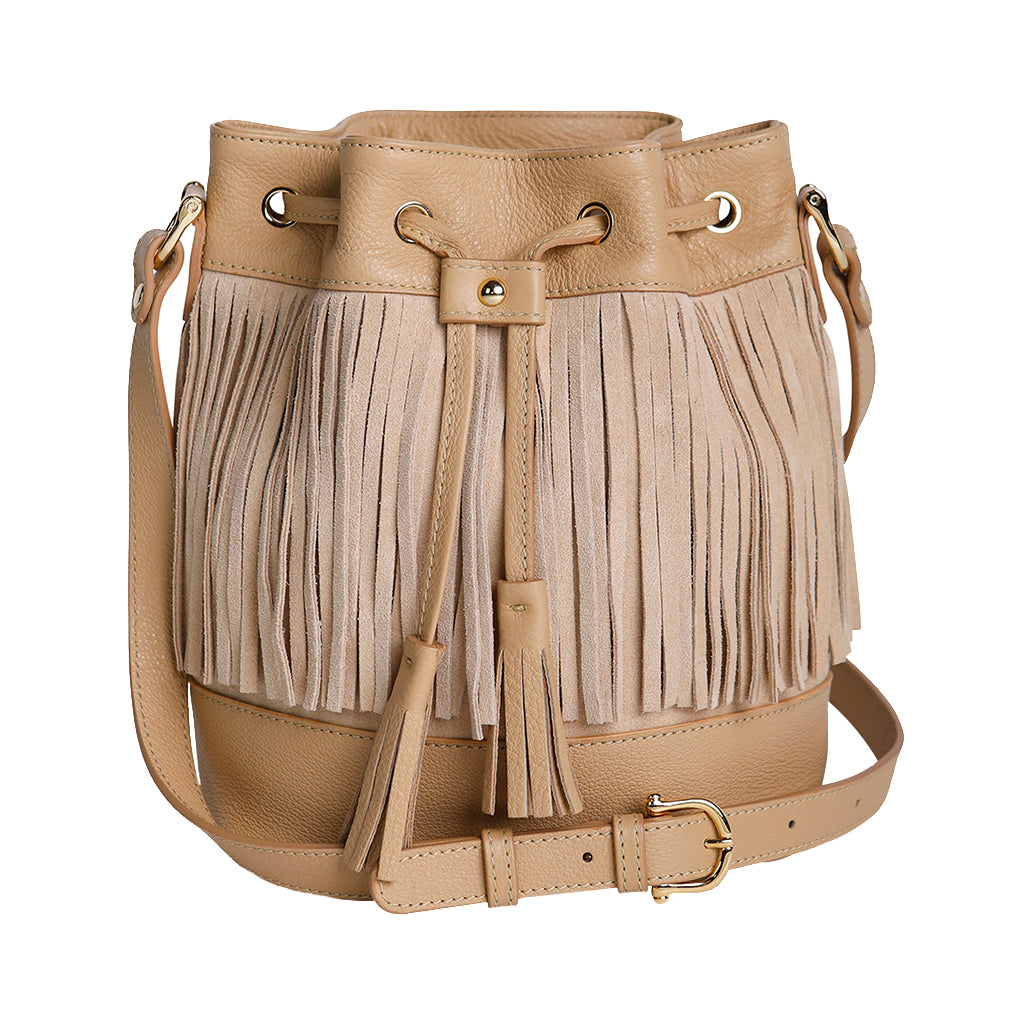 Riviera Compact Shoulder Bag with Boho Fringe