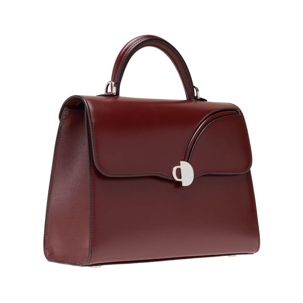 Milano Brera Burgundy - Hand Boarded Calfskin Leather Top Handle Bag