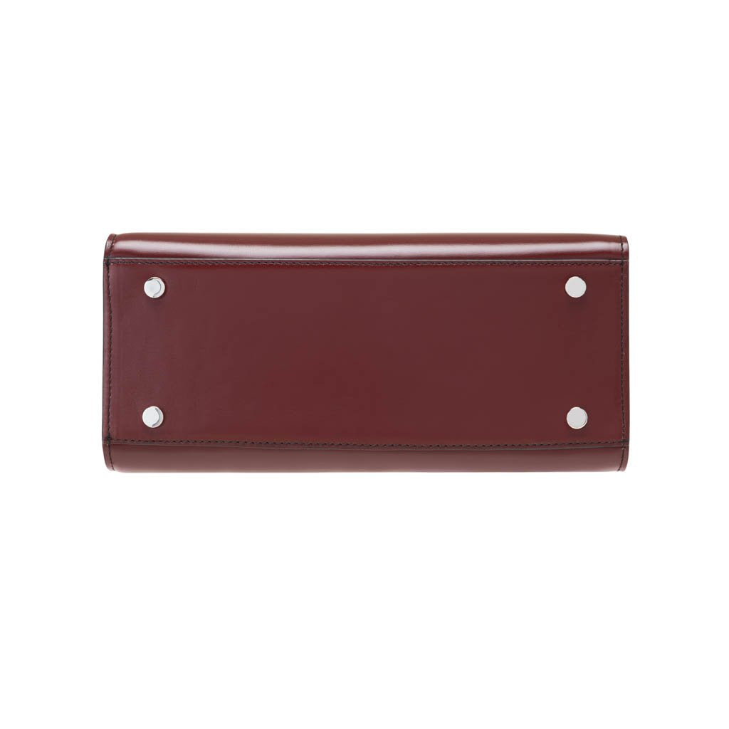 Milano Brera Burgundy - Hand Boarded Calfskin Leather Top Handle