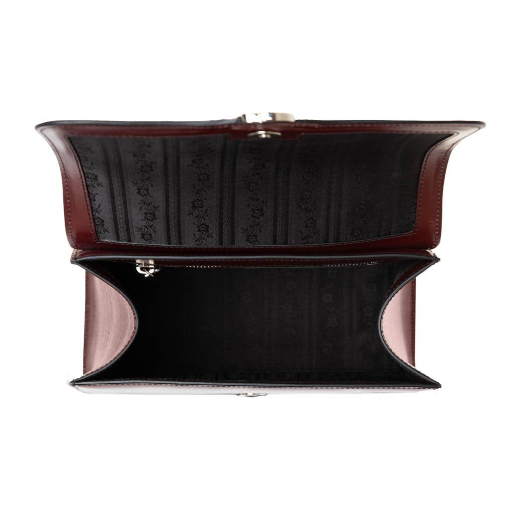 Milano Brera Burgundy - Hand Boarded Calfskin Leather Top Handle