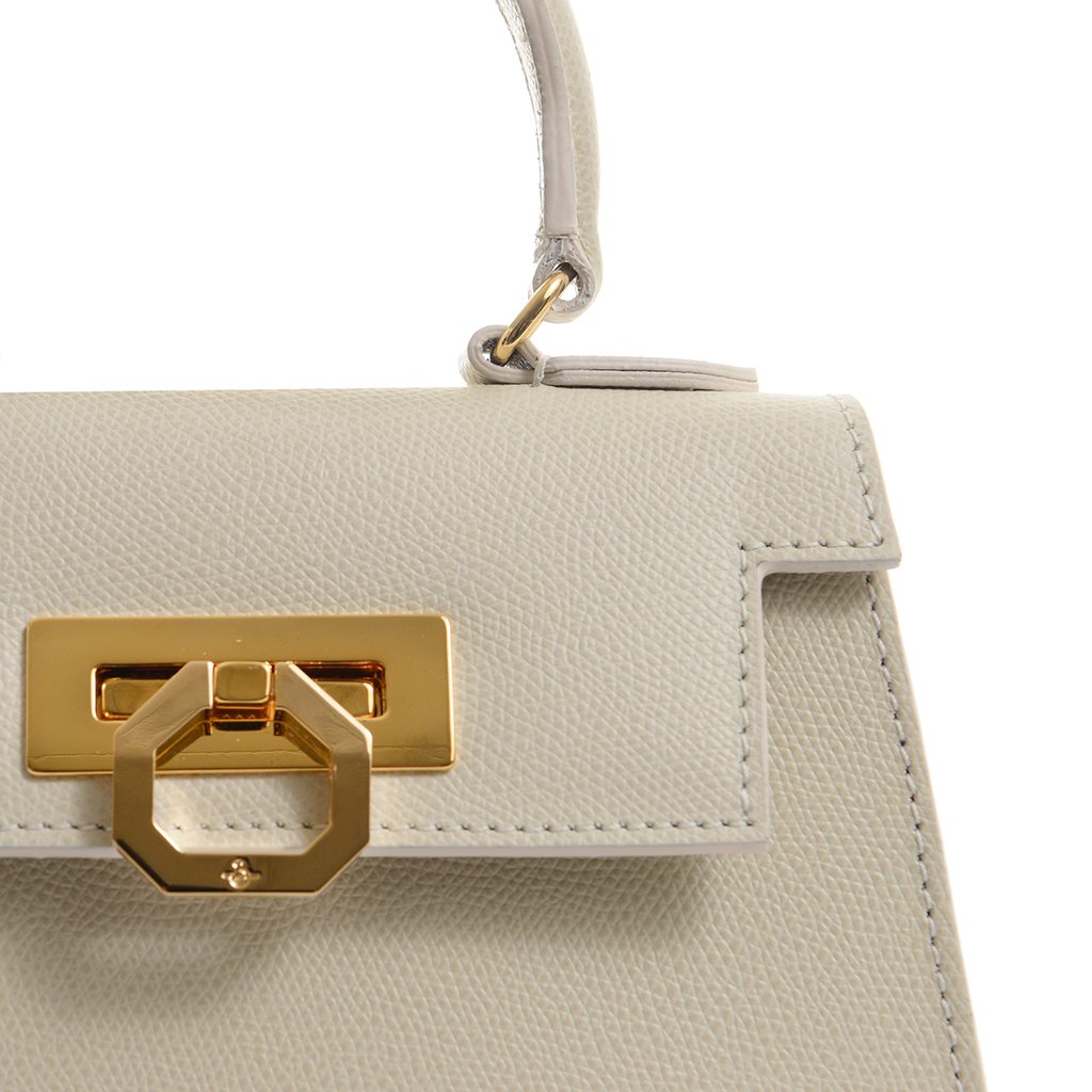 Licia Mini Ash Grey - Palmellato Leather Mini Bag | MIRTA