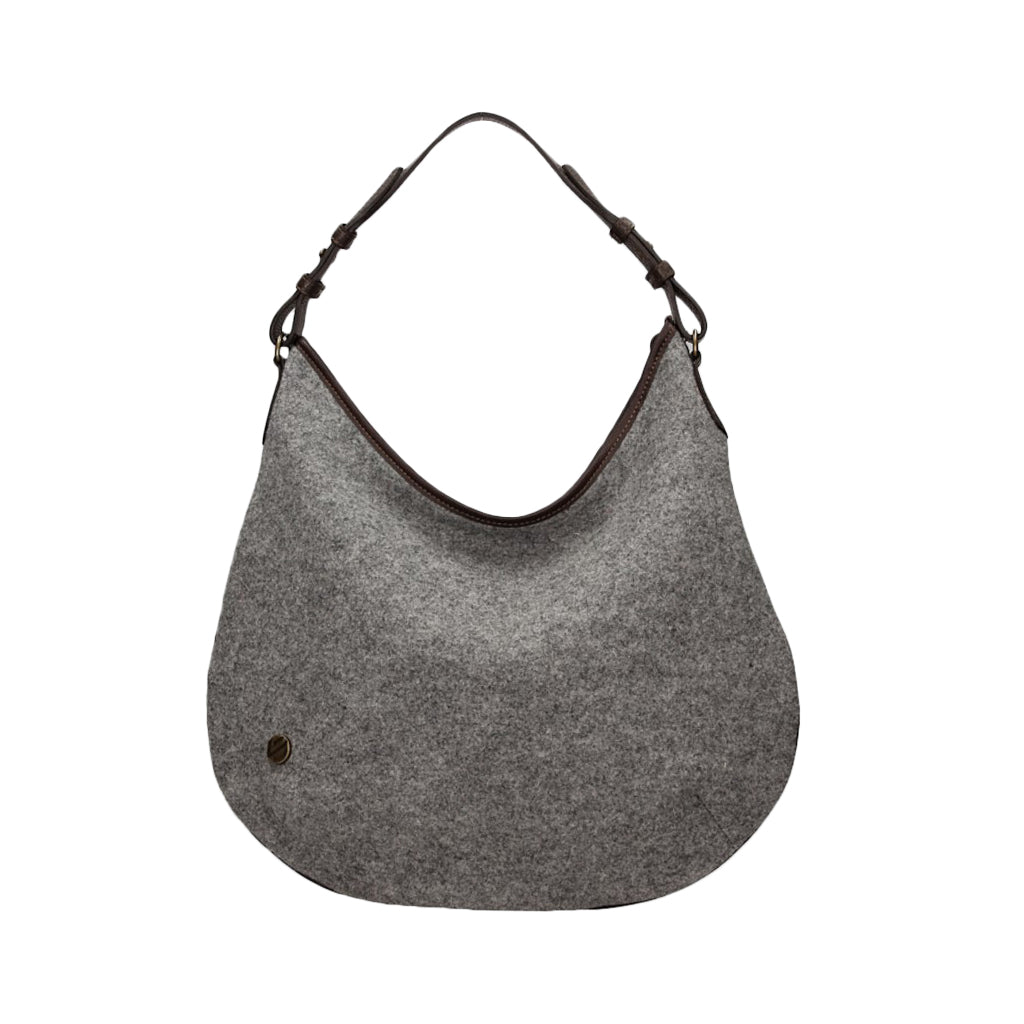 Brera B Grey - Wool Felt and Polyester Shoulder Bag