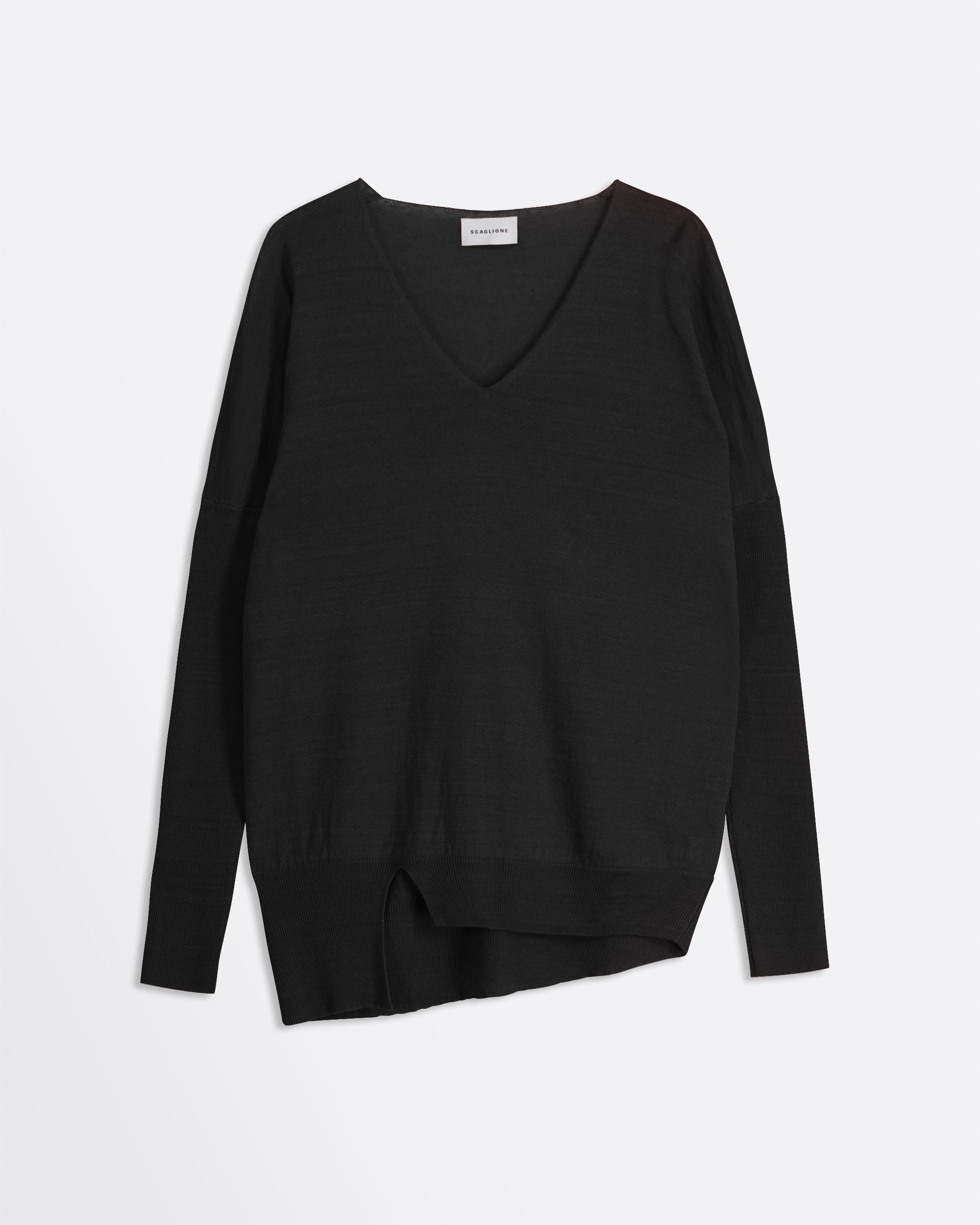 DIL012 V NECK ASYMMETRICALLINEN