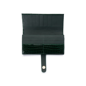 Autre Marque NEUF GREEN CROCODILE LEATHER CARD HOLDER WALLET NEW