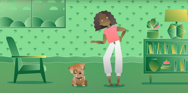 Your emotional cues influence your dog's behavior, graphic of a woman getting upset with her dog