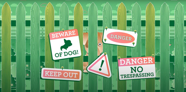 Socialization takes practice, graphic of keep out, danger and trespassing signs 