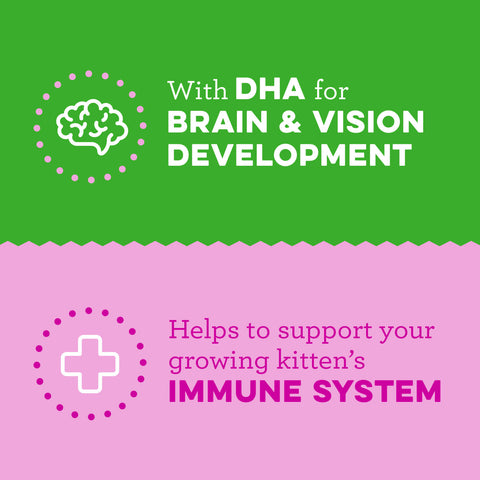 With DHA for brain & vision development, helps to support your growing kitten's immune system