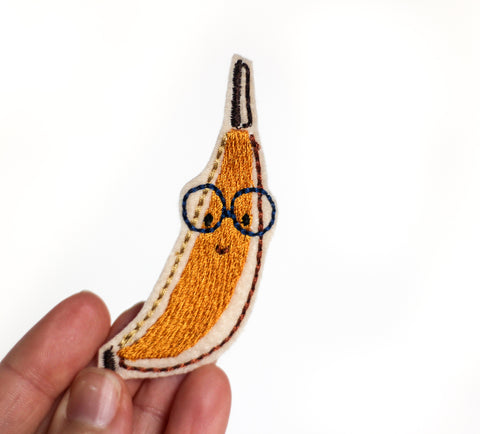 halfbird Aufnäher Bügelflicken Banane mit Brille