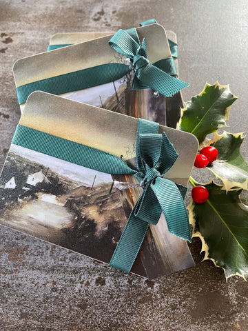 Set of  4 Coasters depicting the Yorkshire landscape by Yorkshire watercolour artist Ashley Jackson 