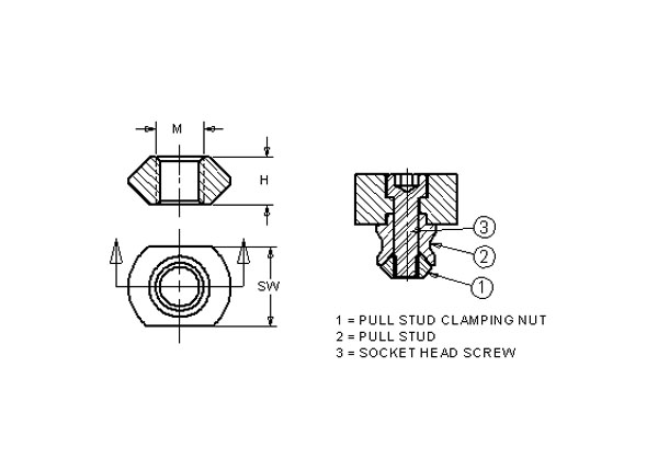 JERGENS PULL STUD CLAMPING NUT, K5 - 429969