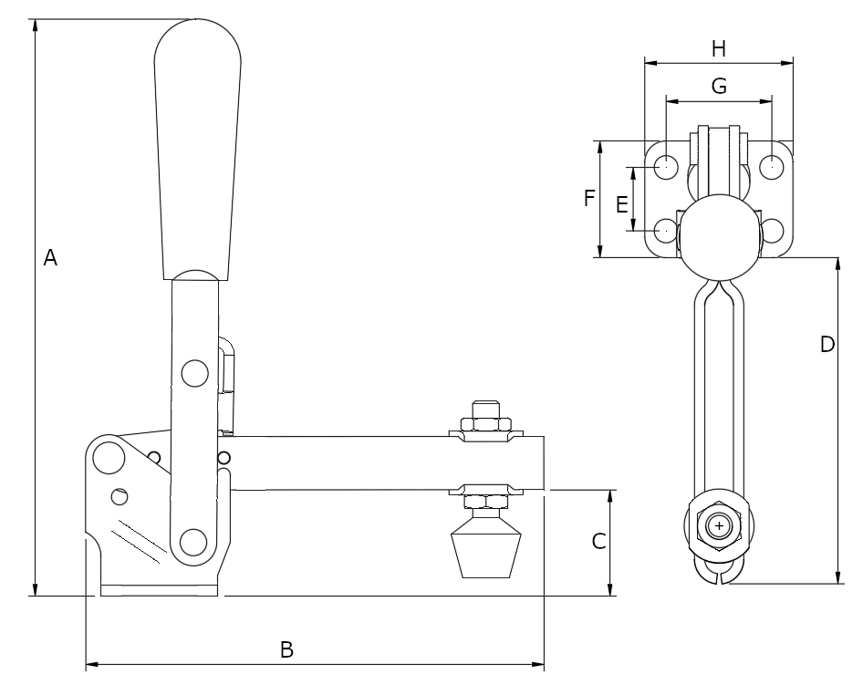 100-16 Vertical Toggle Clamp