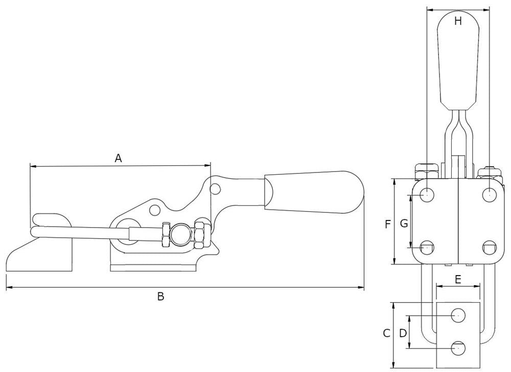 FTS-400-2 Latch Fast Toggle Clamp w/ T-Handle