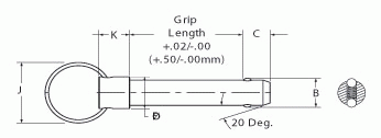 JERGENS KLP, HD DETENT PIN, 10MM X 70, 17-4 SS - 854044