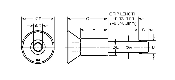 JERGENS KLP, RECESSED BUTTON, 5/16 X 4.00 SS - 803043