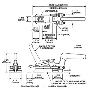 JERGENS HEAVY DUTY LATCH CLAMP, LATCH CLAMP, 4400 - 72301