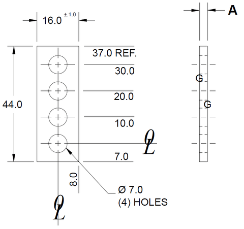 NAAMS ASP800 Series Spacers Dimensions