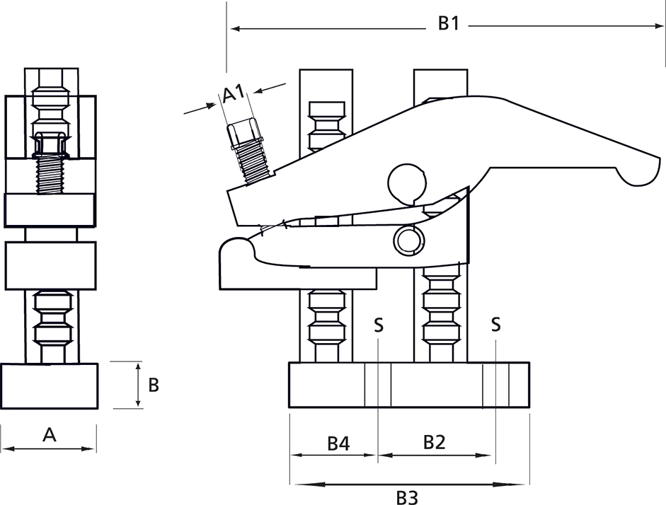 T602-36 Heavy Duty 900mm Long Reach T Slot Clamp